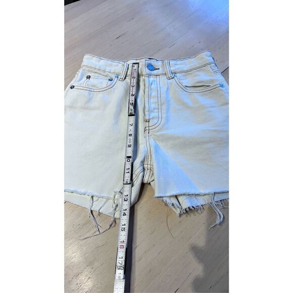 ZARA TAN DENIM JEAN SHORTS HIGH RISE WOMENS SIZE 2 - Picture 4 of 9